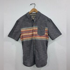 Vans off the wall men’s short sleeve button down multicolored shirt size medium